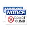 Signmission Do Not Climb, 10 in W x Rectangle, Plastic OS-2PACK-NS-P-710-L-11119 - alternate 1